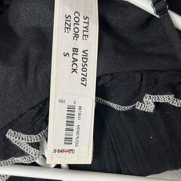 The Vintage Shop Black Mini Dress with White Ties - Picture 4 of 8